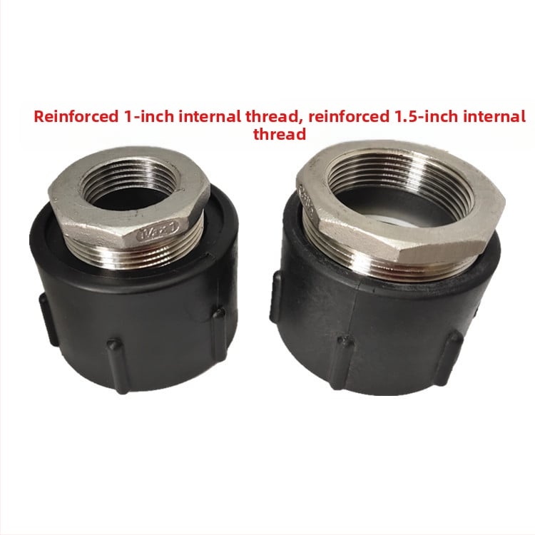 IBC tvertnes adapteris — 2 collas vītne uz 1 collas iekšējās vītnes, plastmasas savienotājs