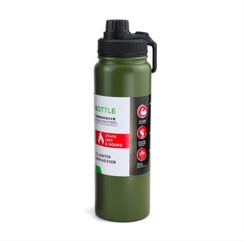 Izolēta termos krūze no 304 nerūsējošā tērauda – divslāņa, saglabā siltumu 12–24 stundas, pārnēsājams ārējais ūdens pudele auto, riteņbraukšana un pārgājieni, lāzera gravēšana pieejama