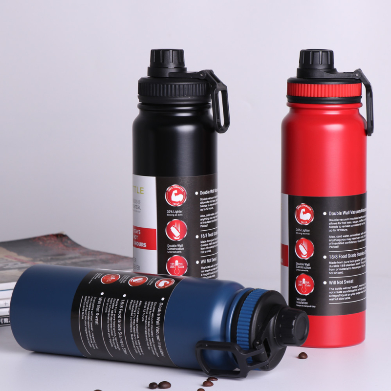 Izolēta termos krūze no 304 nerūsējošā tērauda – divslāņa, saglabā siltumu 12–24 stundas, pārnēsājams ārējais ūdens pudele auto, riteņbraukšana un pārgājieni, lāzera gravēšana pieejama