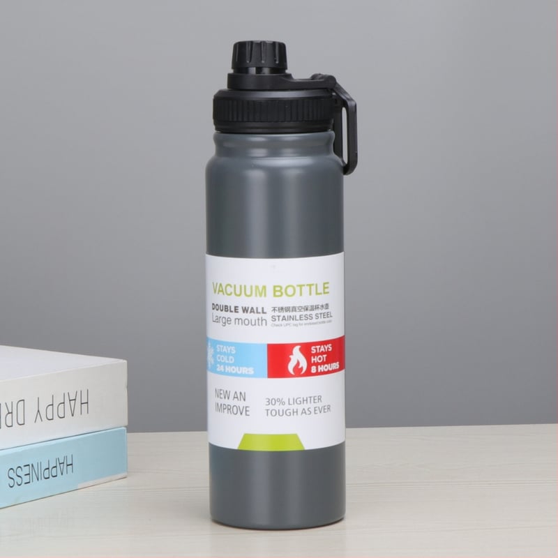 Izolēta termos krūze no 304 nerūsējošā tērauda – divslāņa, saglabā siltumu 12–24 stundas, pārnēsājams ārējais ūdens pudele auto, riteņbraukšana un pārgājieni, lāzera gravēšana pieejama