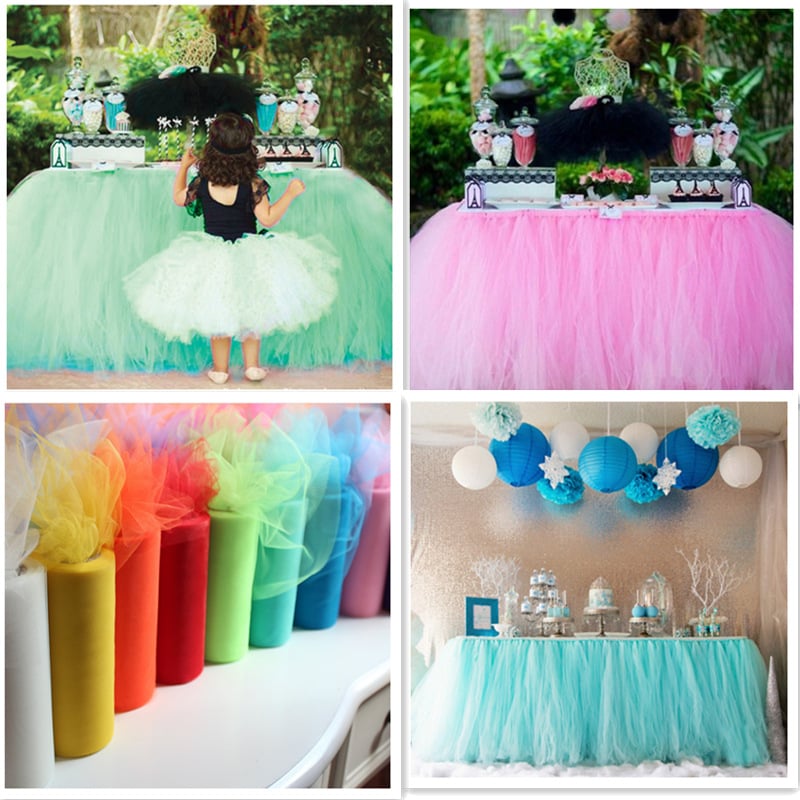 Σετ διακόσμησης πάρτυ από τούλι Youshang για τραπέζι εγγραφής και τραπεζιού γλυκισμάτων – ιδανικό για γενέθλια, Χριστούγεννα και φεστιβάλ Qixi