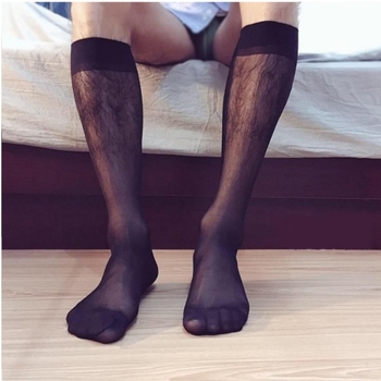 Мъжки чорапи до средно под коляното, нейлонови, едноцветни, тънък плат, 95–100% нейлон