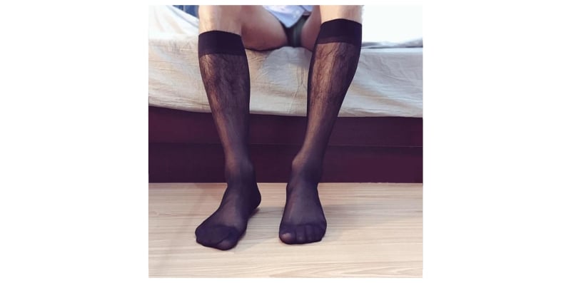 Мъжки чорапи до средно под коляното, нейлонови, едноцветни, тънък плат, 95–100% нейлон