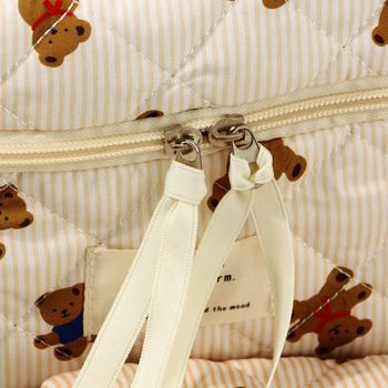 Kozmetička torbica s karikaturnim medvjedom, tijelo od pamuka, podstava od poliestera, velika kapacitet, putna kozmetička torbica, unisex