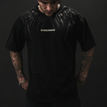 Majica s 3D printom, labav kroj, okrugli izrez, kratki rukavi, poliesterska smjesa