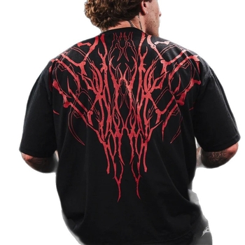 Majica s 3D printom, labav kroj, okrugli izrez, kratki rukavi, poliesterska smjesa