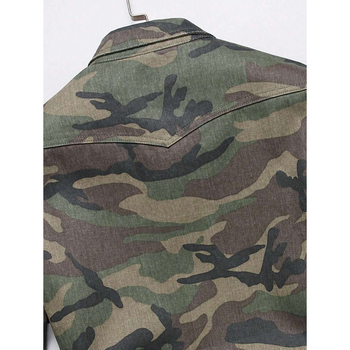 Vīriešu krekls ar pogām priekšā, kamuflāžas apdruka, sintētisko šķiedru maisījums