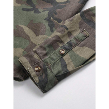 Vīriešu krekls ar pogām priekšā, kamuflāžas apdruka, sintētisko šķiedru maisījums