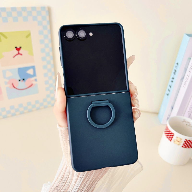 Samsung Z Flip aizsargkaste ar lielu loga gredzenu, reljefainā plēve, siltuma izkliede, kritiena aizsardzība