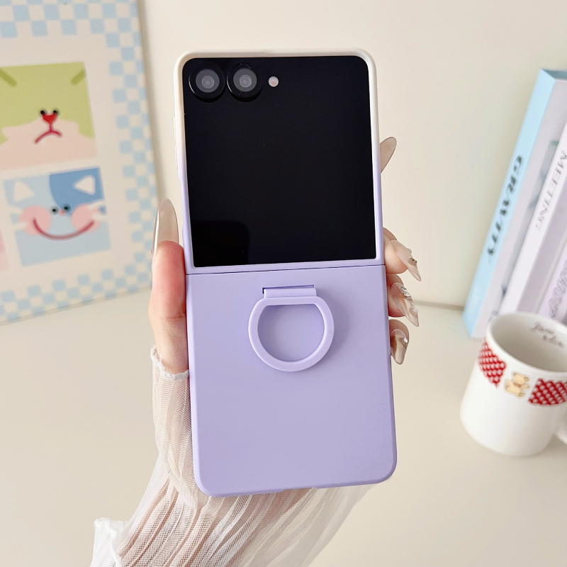 Samsung Z Flip aizsargkaste ar lielu loga gredzenu, reljefainā plēve, siltuma izkliede, kritiena aizsardzība