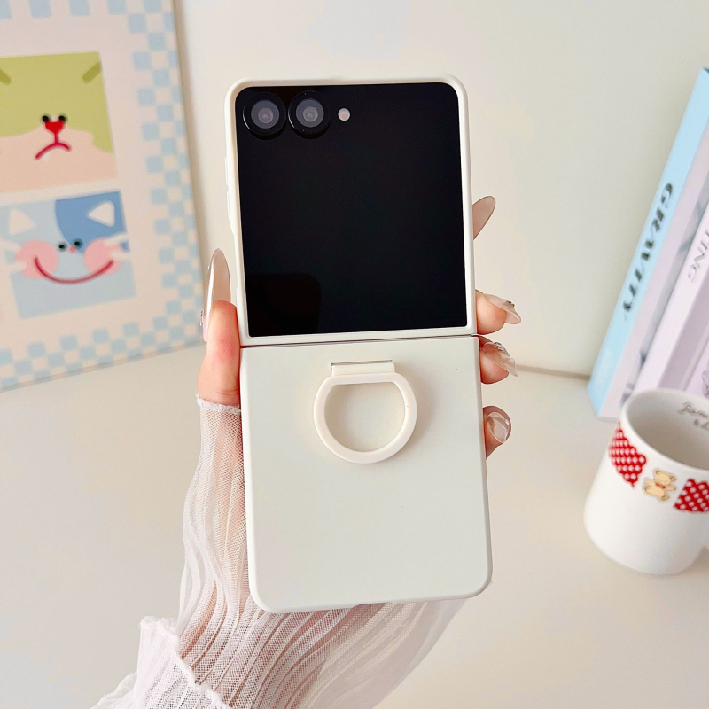 Samsung Z Flip aizsargkaste ar lielu loga gredzenu, reljefainā plēve, siltuma izkliede, kritiena aizsardzība