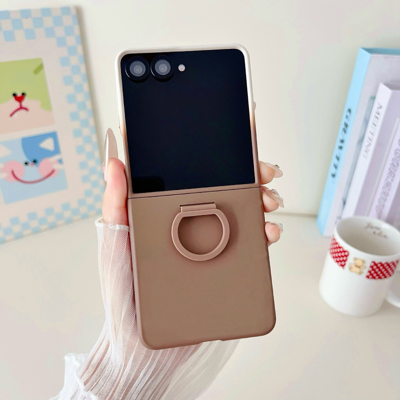 Samsung Z Flip aizsargkaste ar lielu loga gredzenu, reljefainā plēve, siltuma izkliede, kritiena aizsardzība