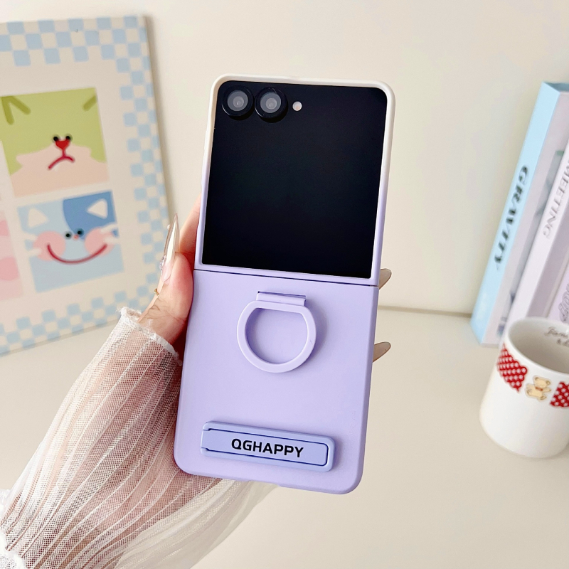 Samsung Z Flip aizsargkaste ar lielu loga gredzenu, reljefainā plēve, siltuma izkliede, kritiena aizsardzība