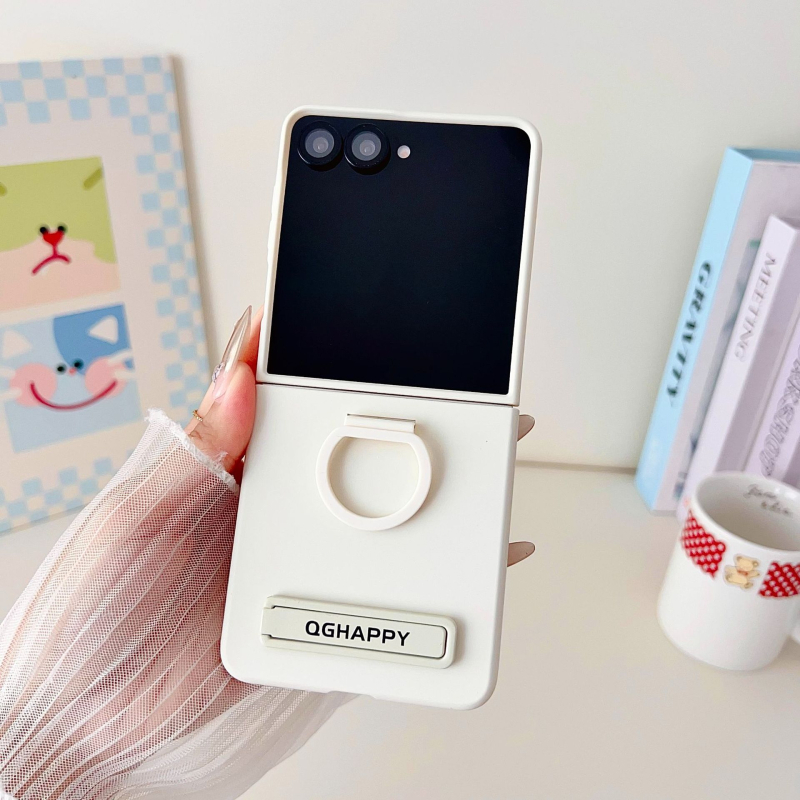 Samsung Z Flip aizsargkaste ar lielu loga gredzenu, reljefainā plēve, siltuma izkliede, kritiena aizsardzība