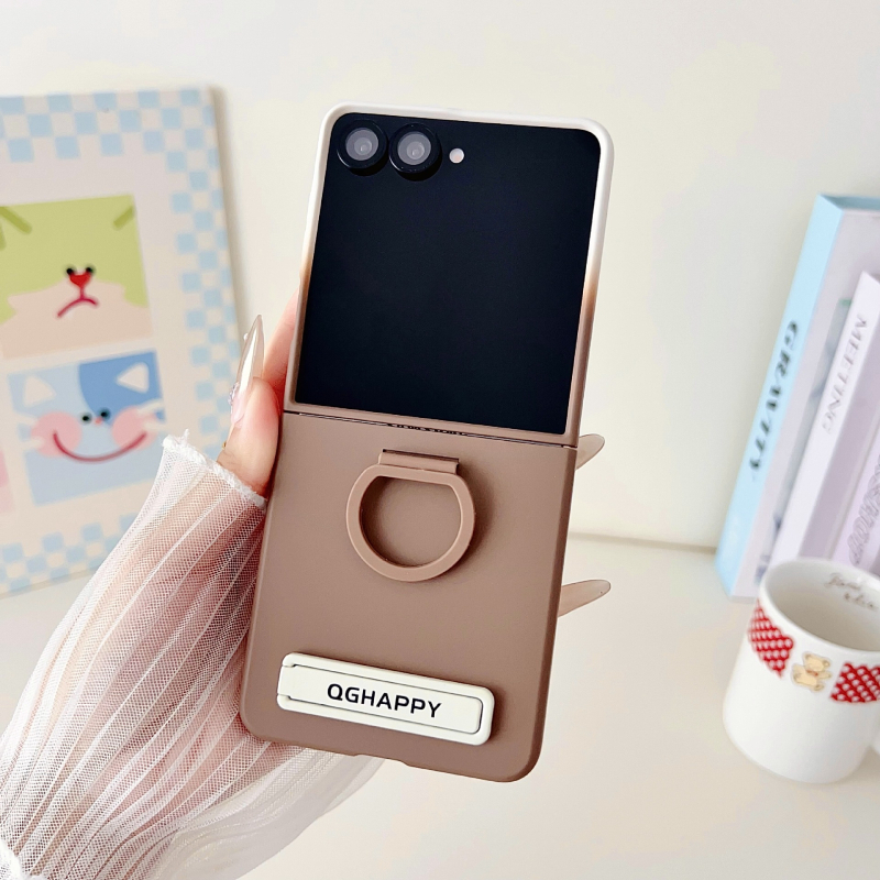 Samsung Z Flip aizsargkaste ar lielu loga gredzenu, reljefainā plēve, siltuma izkliede, kritiena aizsardzība