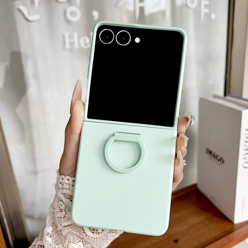 Samsung Z Flip aizsargkaste ar lielu loga gredzenu, reljefainā plēve, siltuma izkliede, kritiena aizsardzība