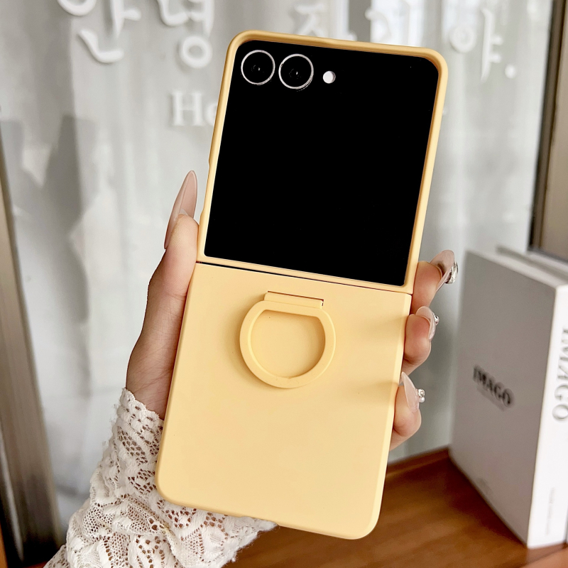 Samsung Z Flip aizsargkaste ar lielu loga gredzenu, reljefainā plēve, siltuma izkliede, kritiena aizsardzība