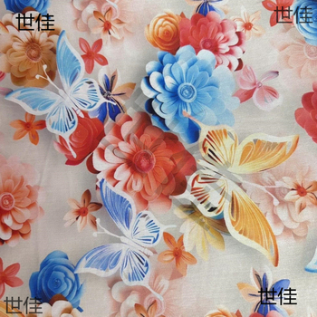 Kleita ķīniešu stilā ar 5D digitālo druku uz satīna-pamatu-silkas auduma, mīksta