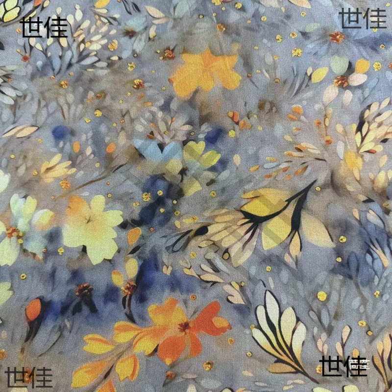 Kleita ķīniešu stilā ar 5D digitālo druku uz satīna-pamatu-silkas auduma, mīksta