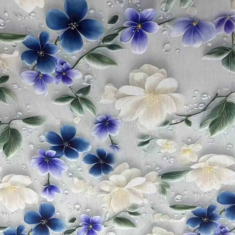 Kleita ķīniešu stilā ar 5D digitālo druku uz satīna-pamatu-silkas auduma, mīksta