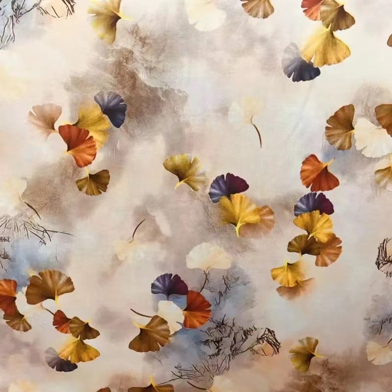 Kleita ķīniešu stilā ar 5D digitālo druku uz satīna-pamatu-silkas auduma, mīksta