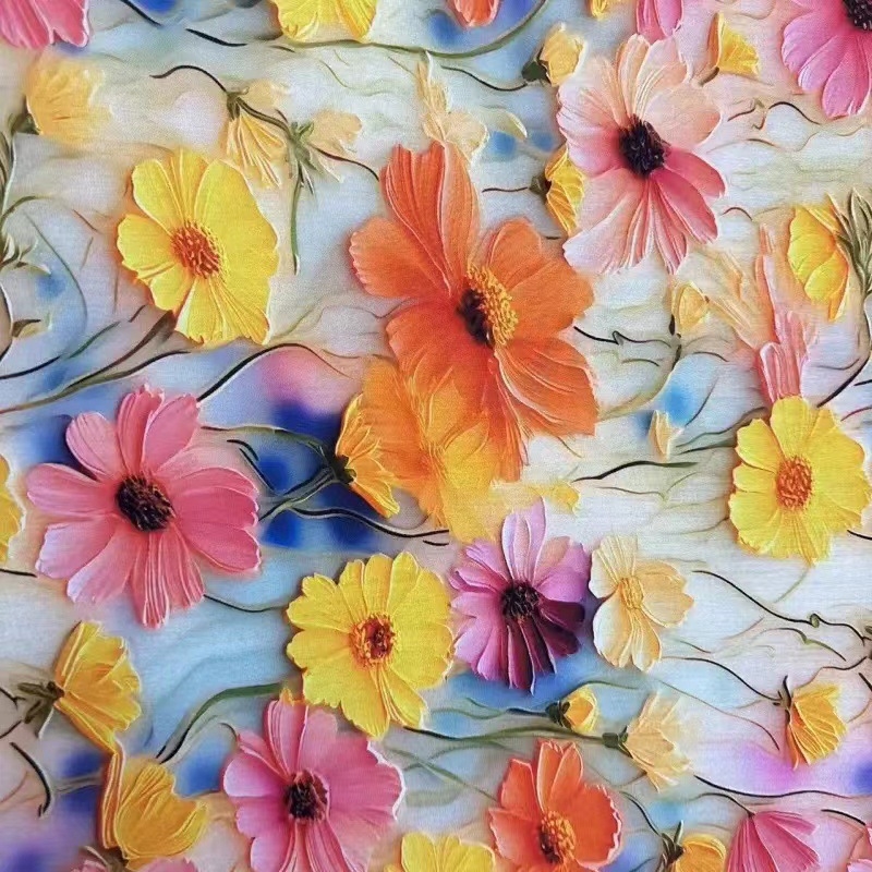 Kleita ķīniešu stilā ar 5D digitālo druku uz satīna-pamatu-silkas auduma, mīksta