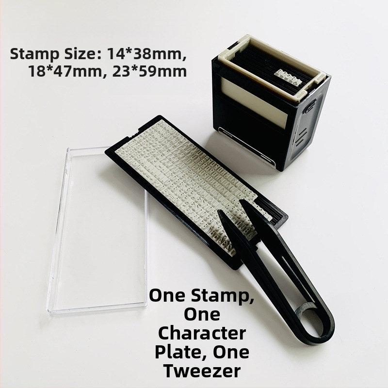 Dial stamp set – Plastová, obdĺžniková pečať pre finančné kancelárie; dopĺňanie atramentu