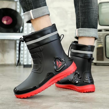 Muške kišne čizme s niskim gornjim dijelom, PVC gornji dio, gumeni đon, protuklizne, otporne na habanje