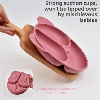 Mate Seal πιάτο από σιλικόνη για παιδιά, πιάτο με θήκες σε σχέδιο αρκούδας, κατάλληλο για τρόφιμα, από 6 μηνών