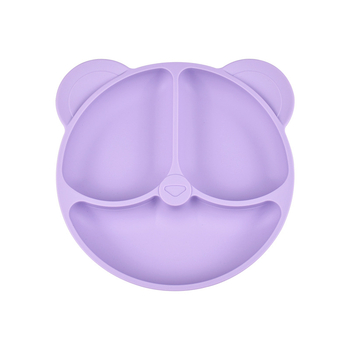 Mate Seal πιάτο από σιλικόνη για παιδιά, πιάτο με θήκες σε σχέδιο αρκούδας, κατάλληλο για τρόφιμα, από 6 μηνών