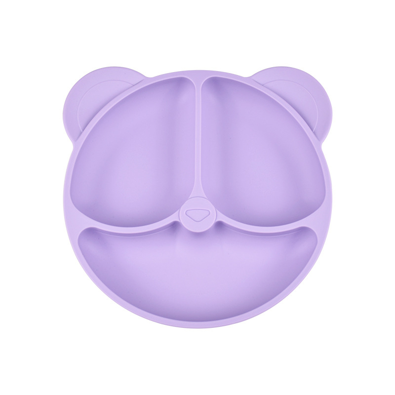 Mate Seal πιάτο από σιλικόνη για παιδιά, πιάτο με θήκες σε σχέδιο αρκούδας, κατάλληλο για τρόφιμα, από 6 μηνών