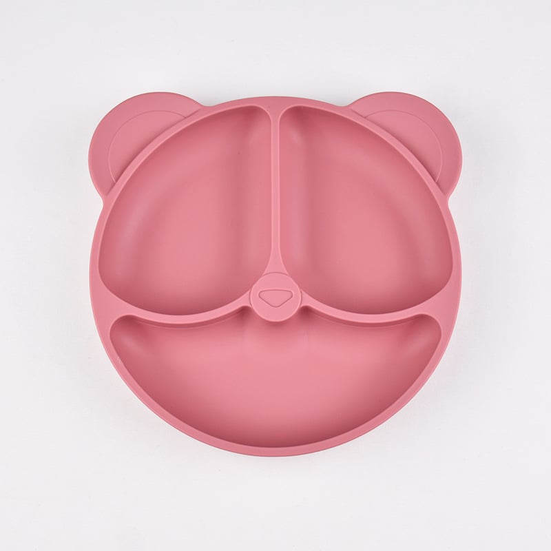 Mate Seal πιάτο από σιλικόνη για παιδιά, πιάτο με θήκες σε σχέδιο αρκούδας, κατάλληλο για τρόφιμα, από 6 μηνών