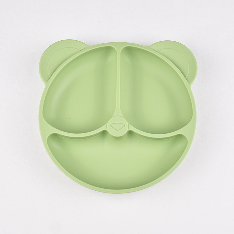 Mate Seal πιάτο από σιλικόνη για παιδιά, πιάτο με θήκες σε σχέδιο αρκούδας, κατάλληλο για τρόφιμα, από 6 μηνών