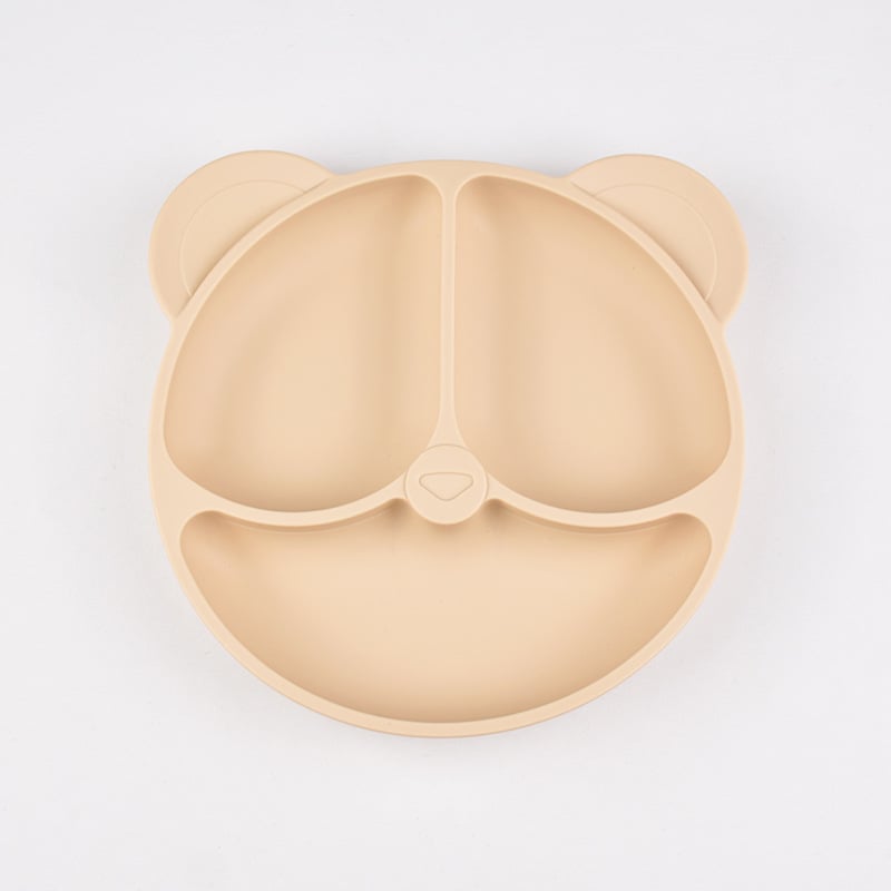 Mate Seal πιάτο από σιλικόνη για παιδιά, πιάτο με θήκες σε σχέδιο αρκούδας, κατάλληλο για τρόφιμα, από 6 μηνών