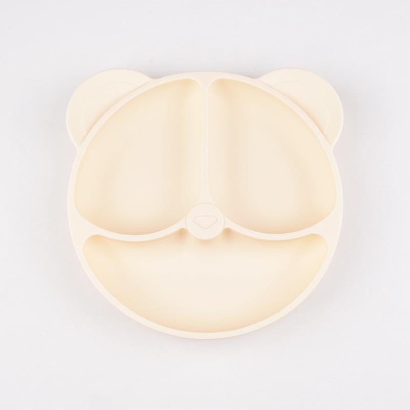 Mate Seal πιάτο από σιλικόνη για παιδιά, πιάτο με θήκες σε σχέδιο αρκούδας, κατάλληλο για τρόφιμα, από 6 μηνών