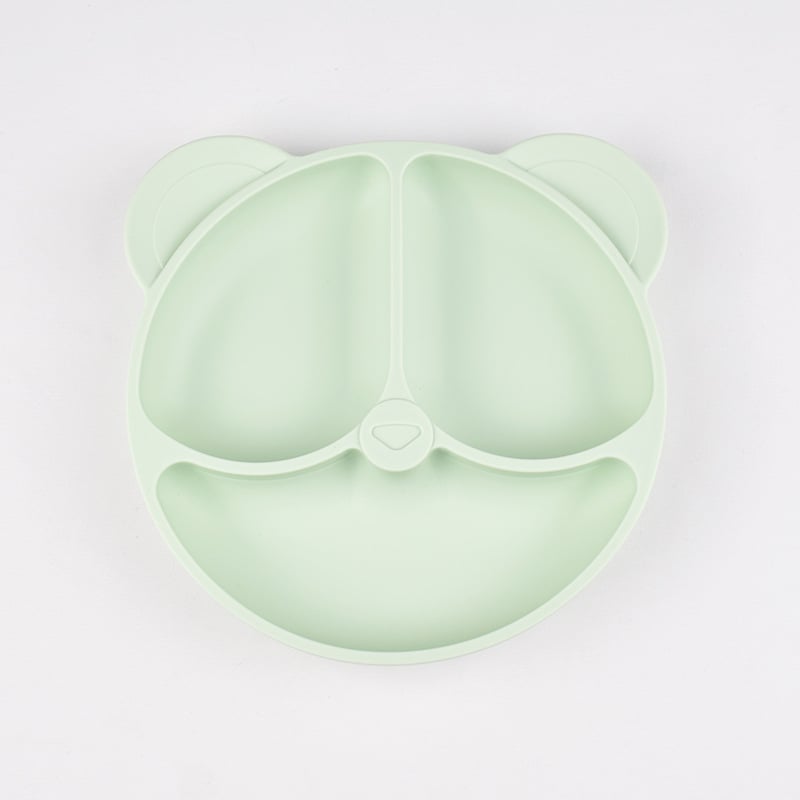 Mate Seal πιάτο από σιλικόνη για παιδιά, πιάτο με θήκες σε σχέδιο αρκούδας, κατάλληλο για τρόφιμα, από 6 μηνών