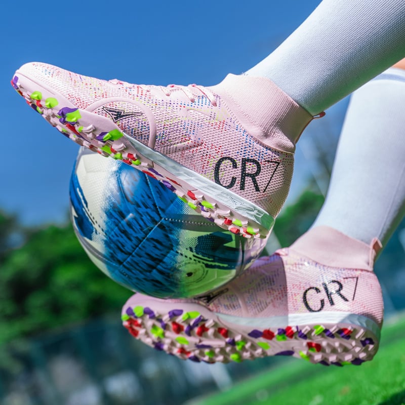 Ανδρικά και γυναικεία παπούτσια ποδοσφαίρου υψηλού ύψους για ενήλικες, unisex, κατάλληλα για φυσικό και τεχνητό χορτάρι (PU άνω μέρος; σόλα καουτσούκ; Flywire τεχνολογία; κορδόνια μπροστά)