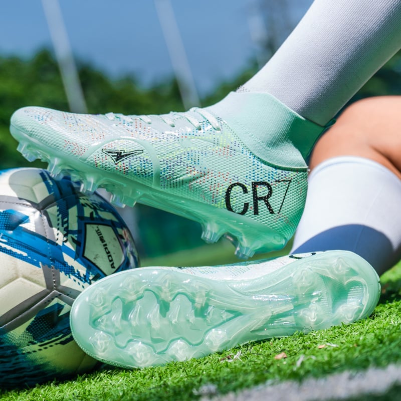 Ανδρικά και γυναικεία παπούτσια ποδοσφαίρου υψηλού ύψους για ενήλικες, unisex, κατάλληλα για φυσικό και τεχνητό χορτάρι (PU άνω μέρος; σόλα καουτσούκ; Flywire τεχνολογία; κορδόνια μπροστά)