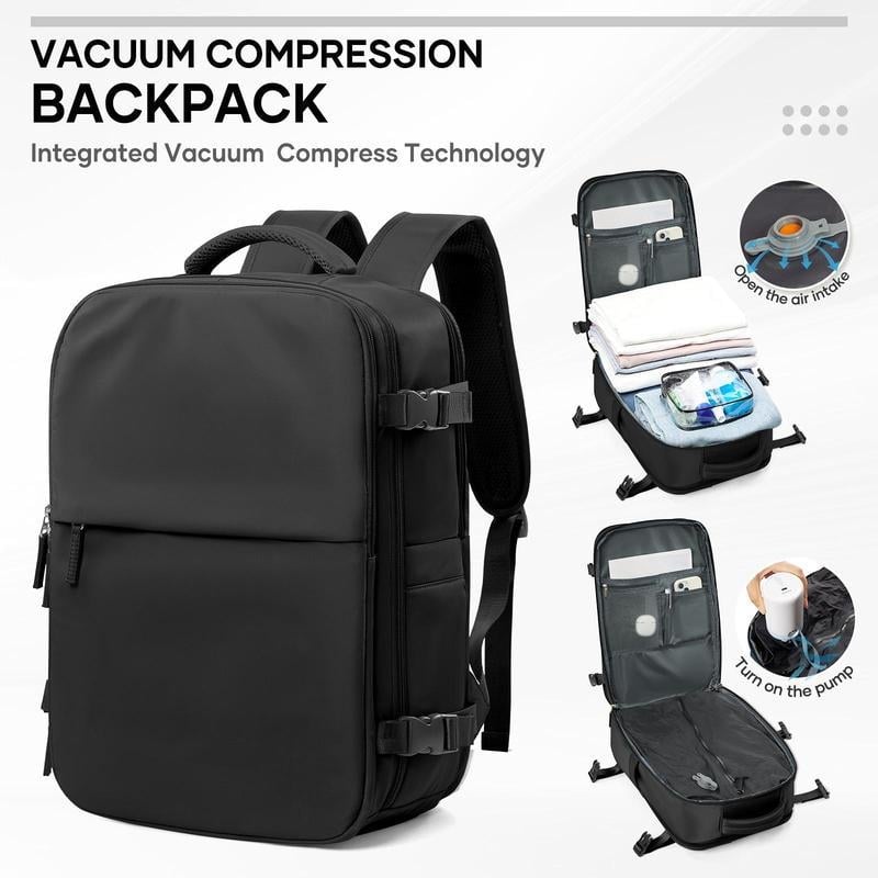 Вакуум раница за пътуване с PU материал и включена вакуум компресионна чанта, стил за зряла дама