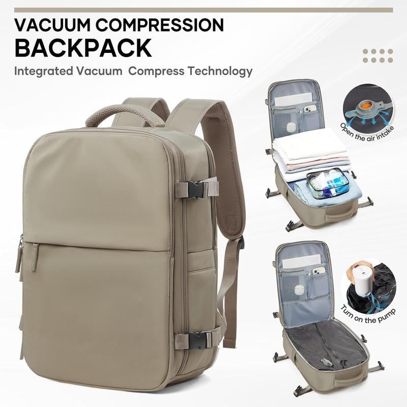 Вакуум раница за пътуване с PU материал и включена вакуум компресионна чанта, стил за зряла дама