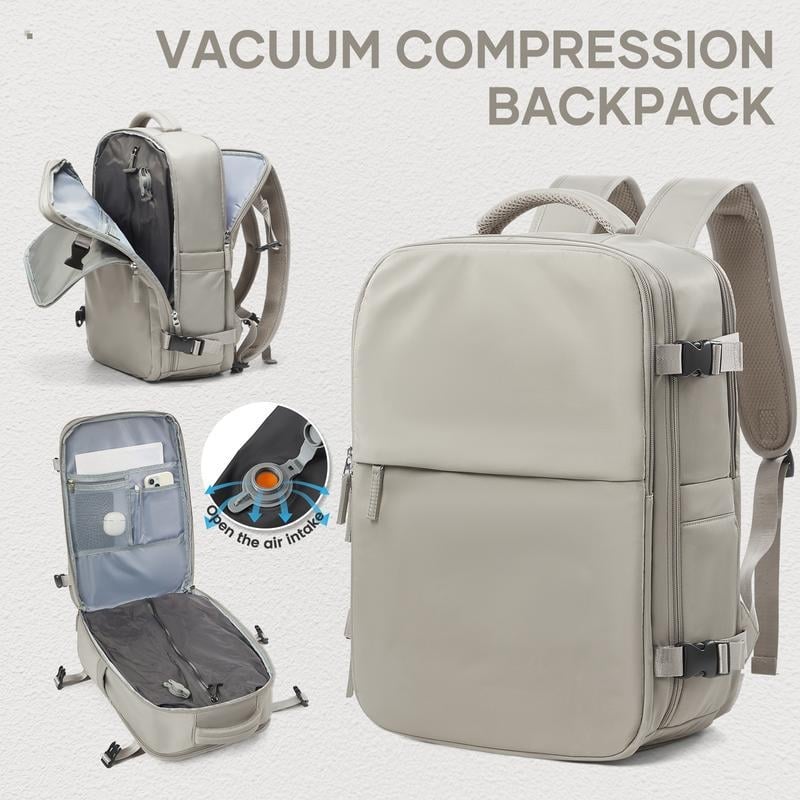 Вакуум раница за пътуване с PU материал и включена вакуум компресионна чанта, стил за зряла дама