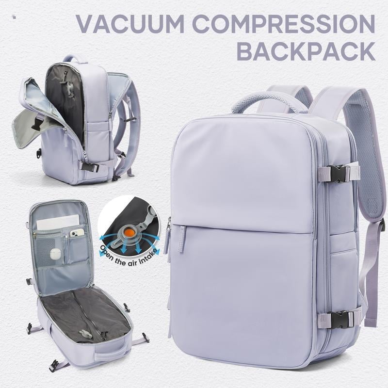 Вакуум раница за пътуване с PU материал и включена вакуум компресионна чанта, стил за зряла дама