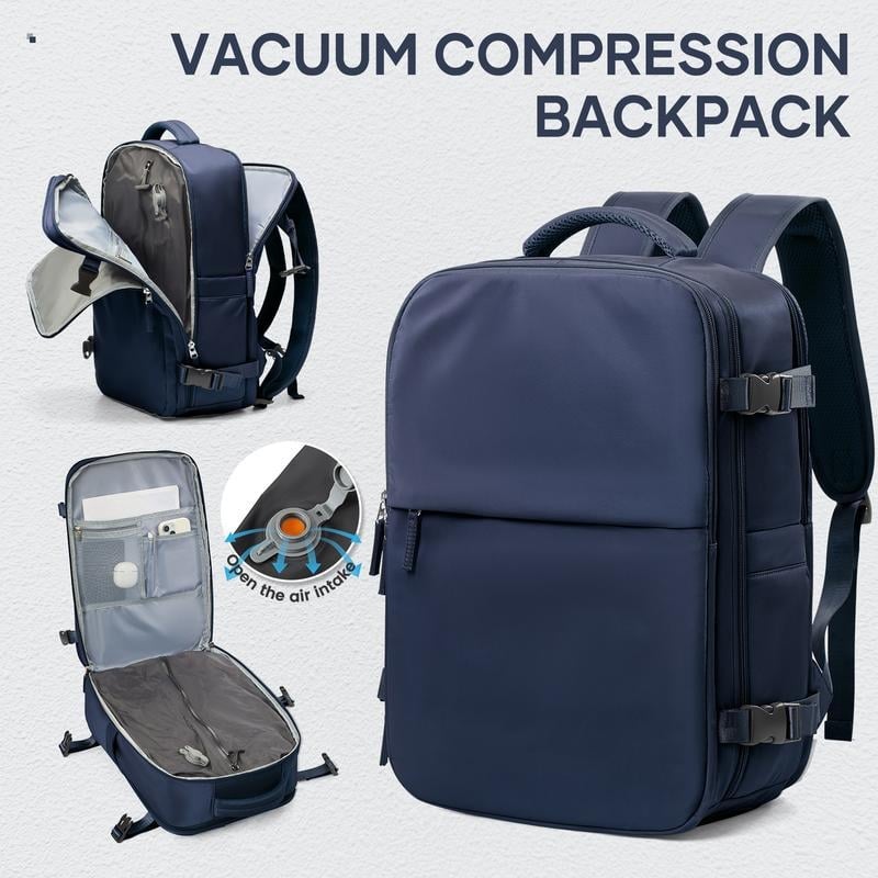 Вакуум раница за пътуване с PU материал и включена вакуум компресионна чанта, стил за зряла дама