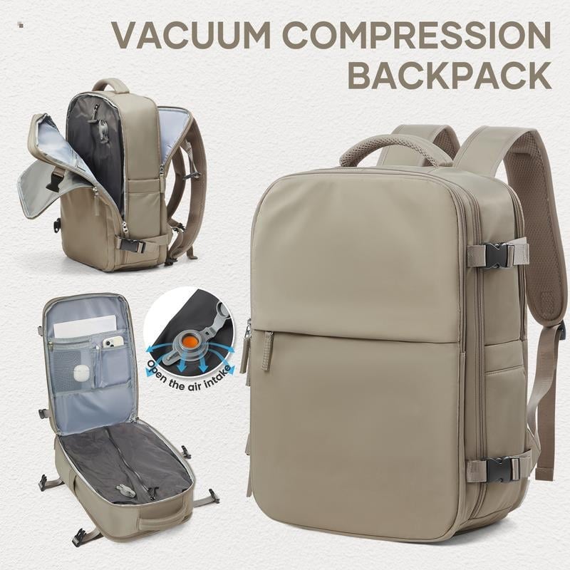 Вакуум раница за пътуване с PU материал и включена вакуум компресионна чанта, стил за зряла дама