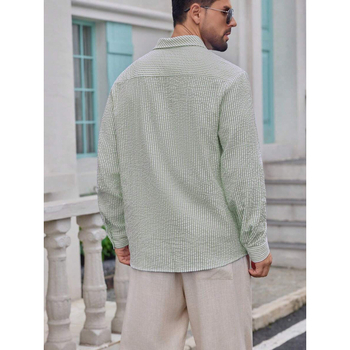 Marškiniai, siauras kirpimas, platus kampas apykaklė, 7/10 rankovė, lina su keturių krypčių elastumu