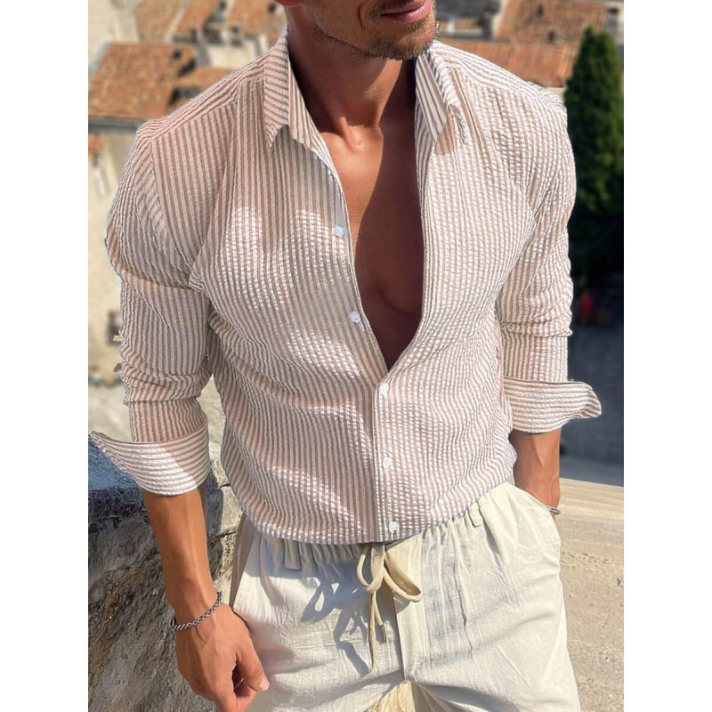 Marškiniai, siauras kirpimas, platus kampas apykaklė, 7/10 rankovė, lina su keturių krypčių elastumu