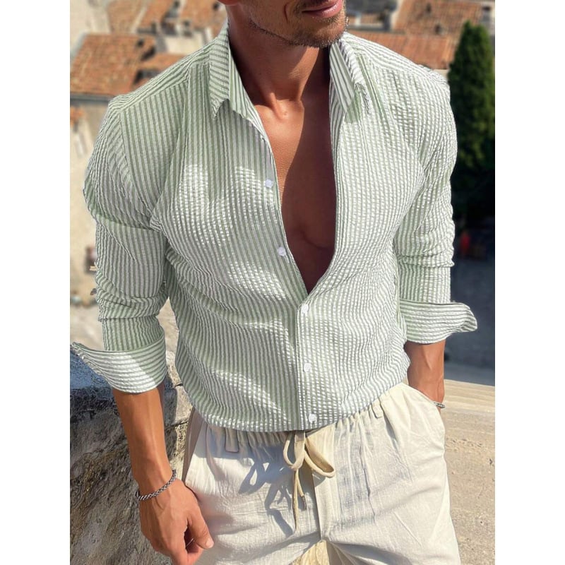 Marškiniai, siauras kirpimas, platus kampas apykaklė, 7/10 rankovė, lina su keturių krypčių elastumu