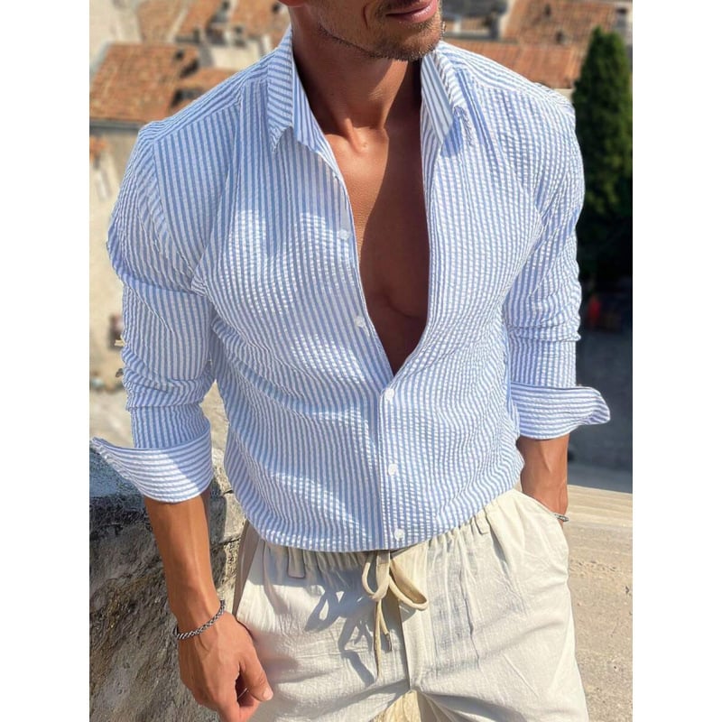 Marškiniai, siauras kirpimas, platus kampas apykaklė, 7/10 rankovė, lina su keturių krypčių elastumu