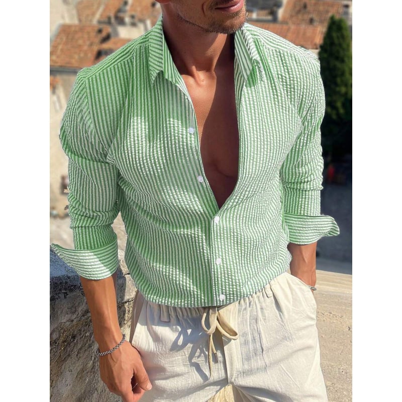 Marškiniai, siauras kirpimas, platus kampas apykaklė, 7/10 rankovė, lina su keturių krypčių elastumu