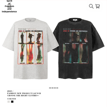 Vintage udobna muška majica, ulični stil, okrugli izrez, kratke rukave, mercerisirana pamuk 96%+